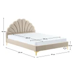 Pat tapitat, 160x200, tesatura Velvet bej, ISADORA