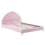 Pat tapitat, 140x200, tesatura roz Velvet, ISADORA