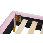 Pat tapitat, 140x200, tesatura roz Velvet, ISADORA