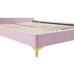 Pat tapitat, 140x200, tesatura roz Velvet, ISADORA