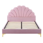 Pat tapitat, 140x200, tesatura roz Velvet, ISADORA