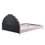 Pat tapitat, 140x200, tesatura roz Velvet, ISADORA