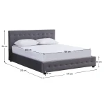 Pat cu spatiu de depozitare, 160x200, gri, MINDY