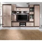 Mobila de living, PAL/MDF, stejar deschis/stejar inchis, KORINA