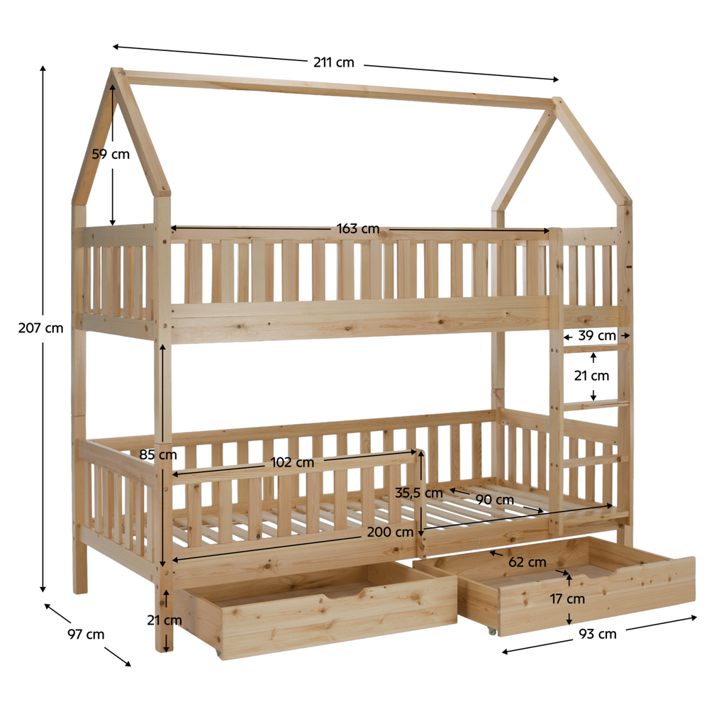 Pat supraetajat Montessori, natural, VENITA TYP 2