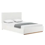 Pat cu gratar si spatiu de depozitare 160x200, alb, NUVOLA