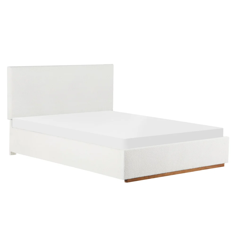 Pat cu gratar si spatiu de depozitare 160x200, alb, NUVOLA