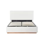 Pat cu gratar si spatiu de depozitare 160x200, alb, NUVOLA