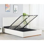 Pat cu gratar si spatiu de depozitare 160x200, alb, NUVOLA