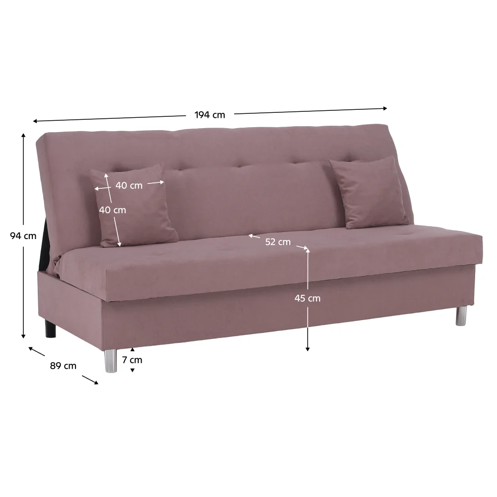 Canapea extensibila, roz, ALADA