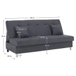 Canapea extensibila, gri, ALADA
