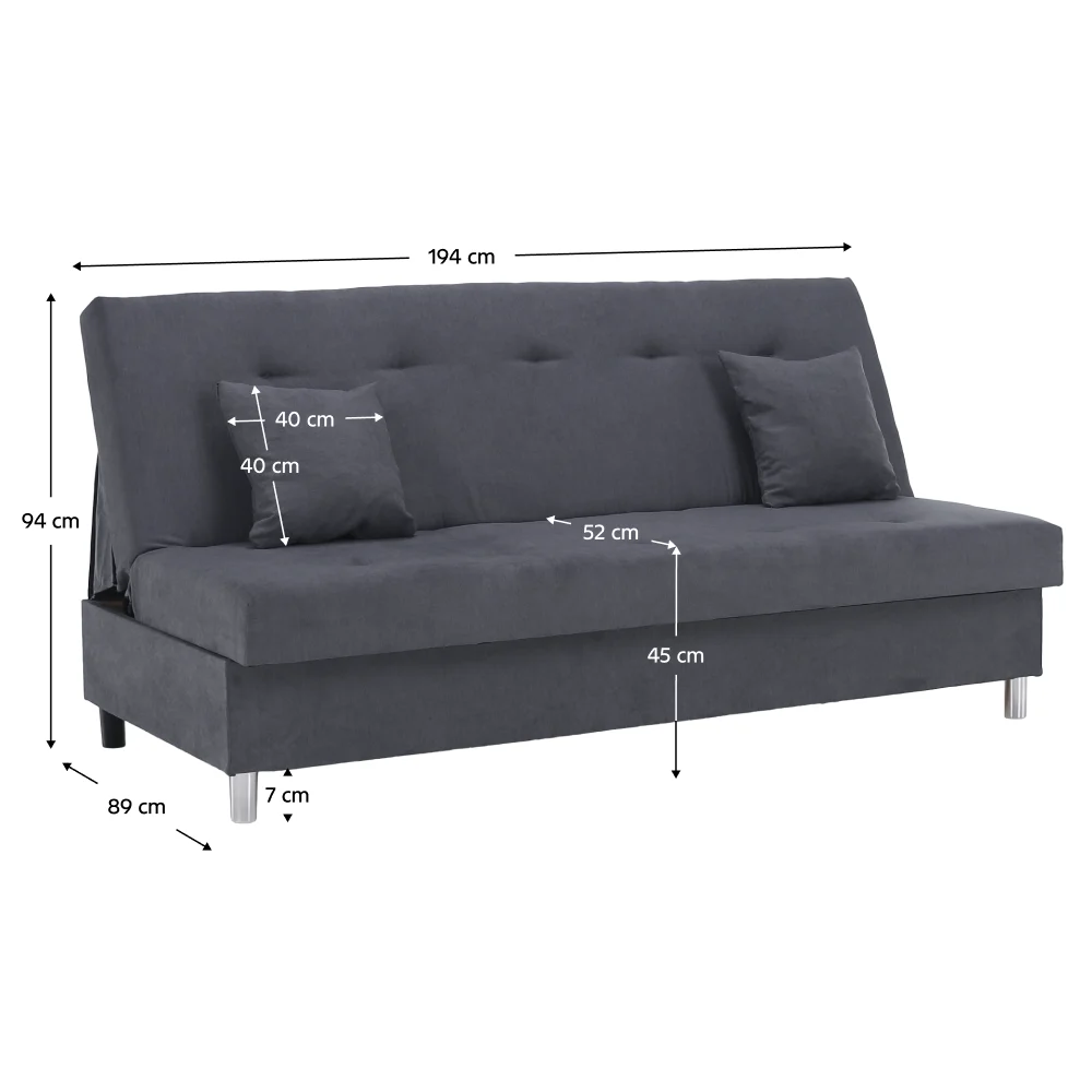 Canapea extensibila, gri, ALADA
