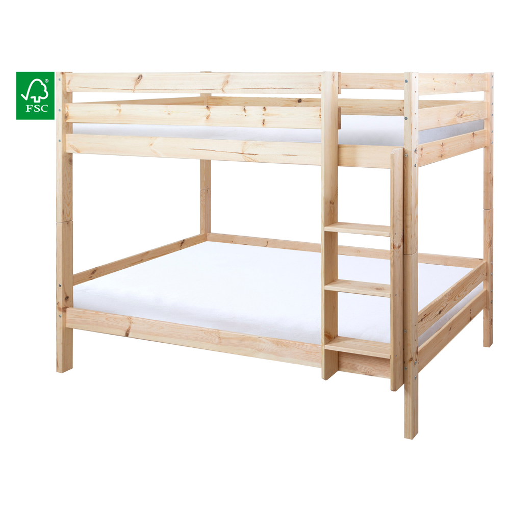 Pat supraetajat cu bariera, 90x200, molid, BENY