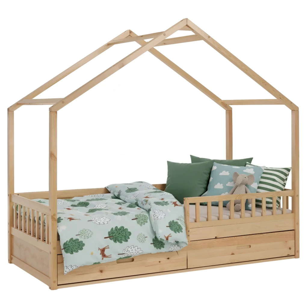 Pat Montessori, 90x200, natural, masiv, BIANKA