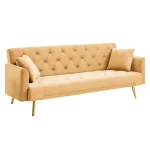 Canapea extensibila, mustar/gold crom-auriu, ALISIA