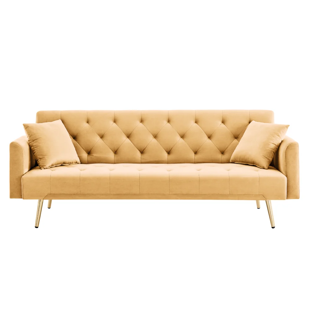 Canapea extensibila, mustar/gold crom-auriu, ALISIA