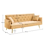 Canapea extensibila, mustar/gold crom-auriu, ALISIA