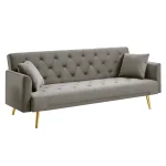 Canapea extensibila, gri-maroniu Taupe/gold crom-auriu, ALISIA