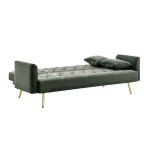 Canapea extensibila, verde inchis/gold crom-auriu, ALISIA