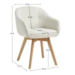 Scaun rotativ pentru sufragerie, crem/fag, DIMER