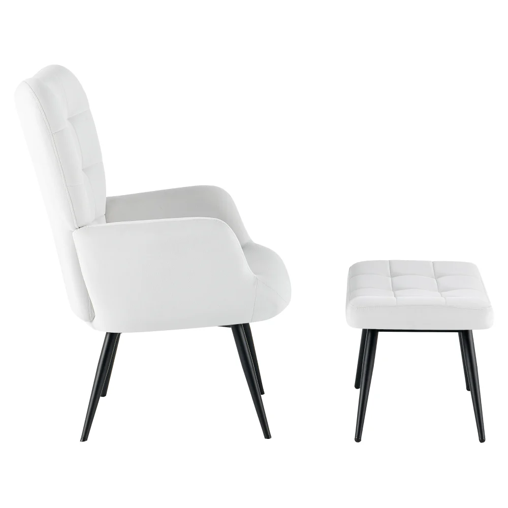 Fotoliu cu suport pentru picioare, gri deschis tesatura Velvet/negru, HABEN
