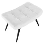 Fotoliu cu suport pentru picioare, gri deschis tesatura Velvet/negru, HABEN