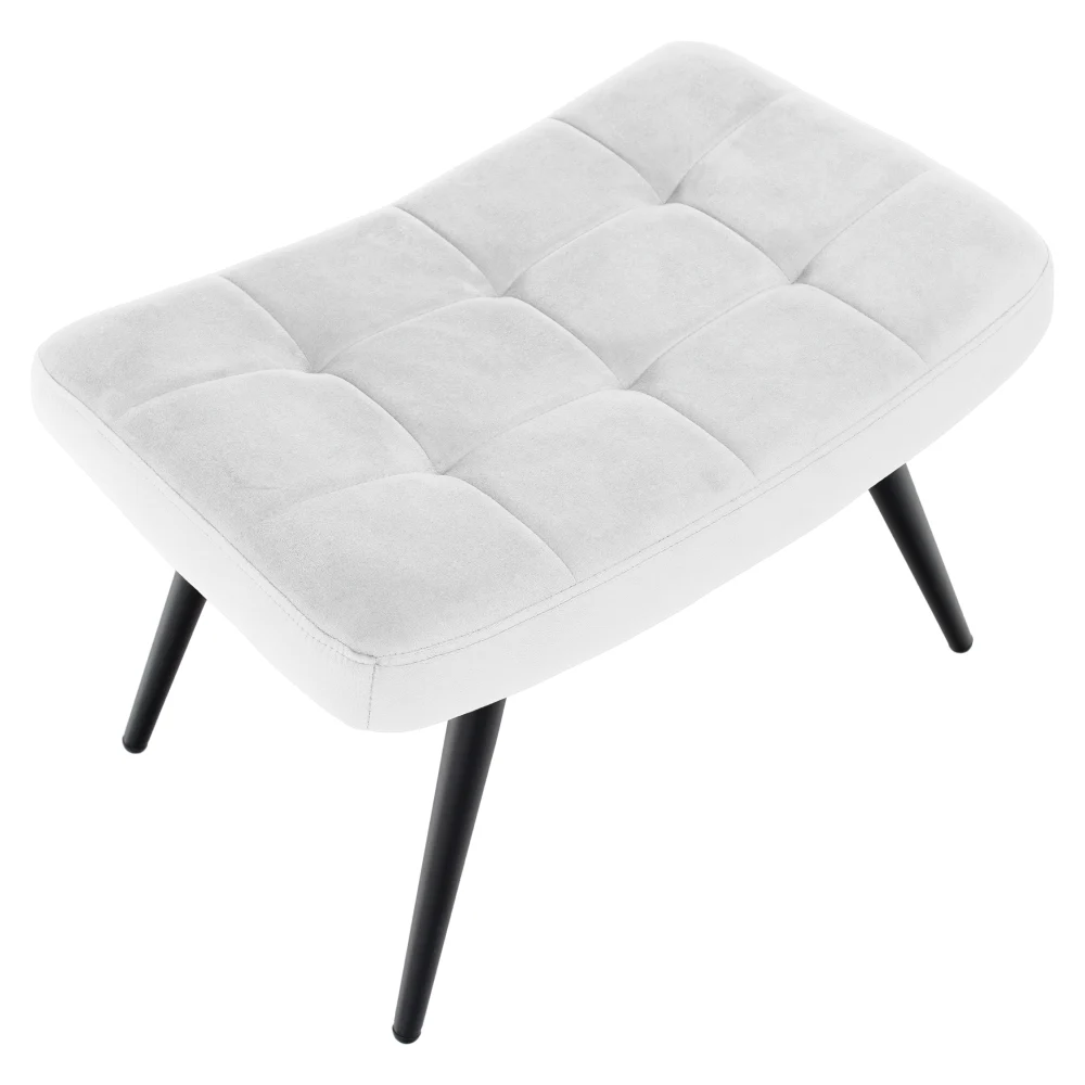 Fotoliu cu suport pentru picioare, gri deschis tesatura Velvet/negru, HABEN