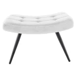 Fotoliu cu suport pentru picioare, gri deschis tesatura Velvet/negru, HABEN