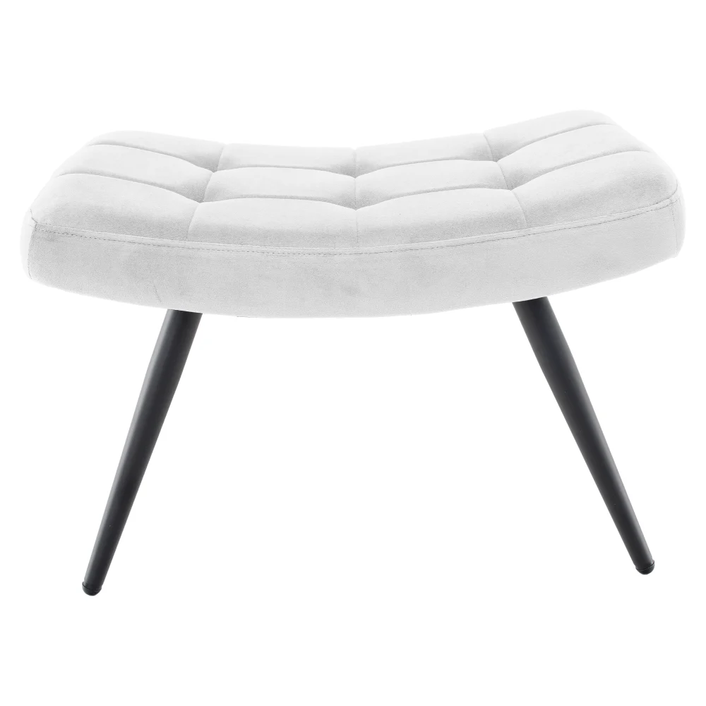 Fotoliu cu suport pentru picioare, gri deschis tesatura Velvet/negru, HABEN