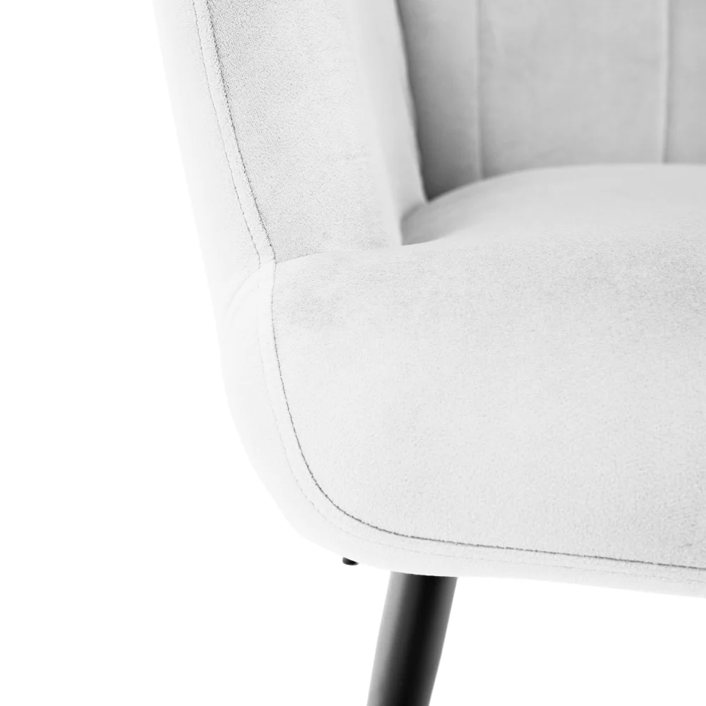 Fotoliu cu suport pentru picioare, gri deschis tesatura Velvet/negru, HABEN