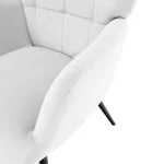 Fotoliu cu suport pentru picioare, gri deschis tesatura Velvet/negru, HABEN