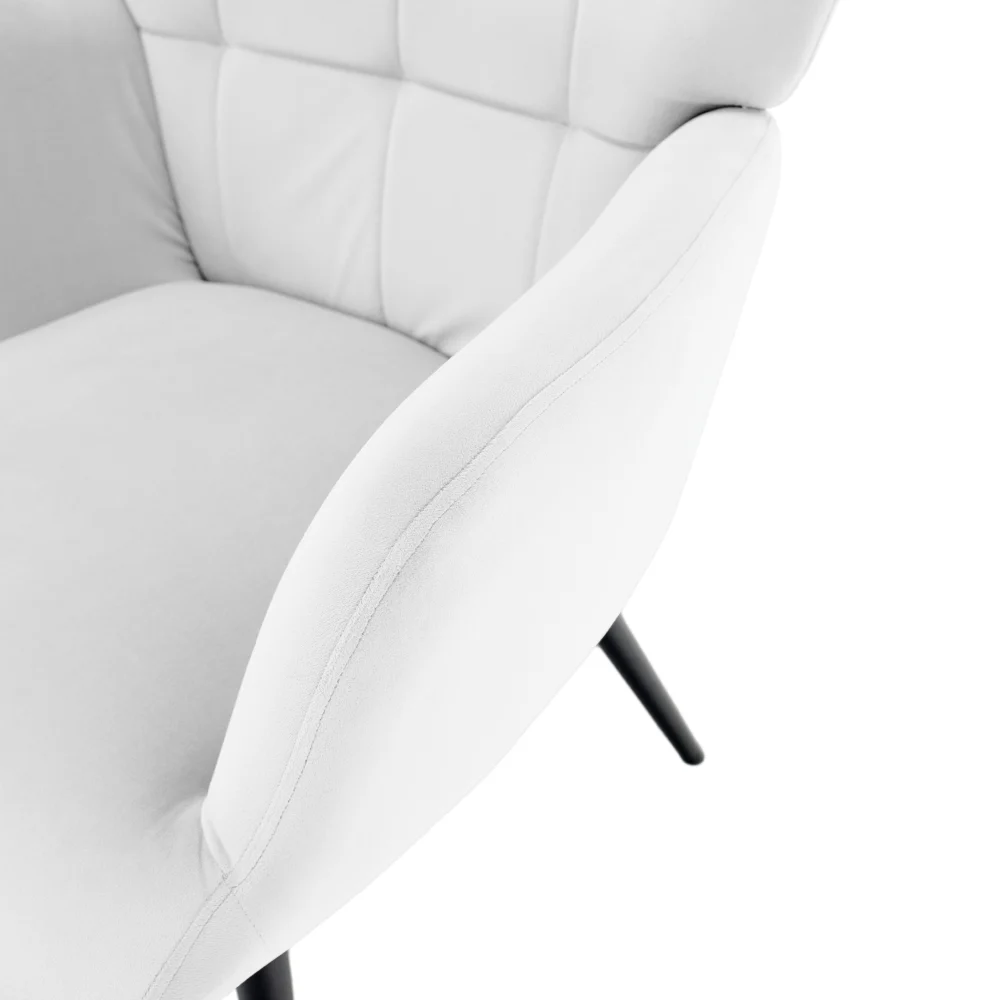 Fotoliu cu suport pentru picioare, gri deschis tesatura Velvet/negru, HABEN