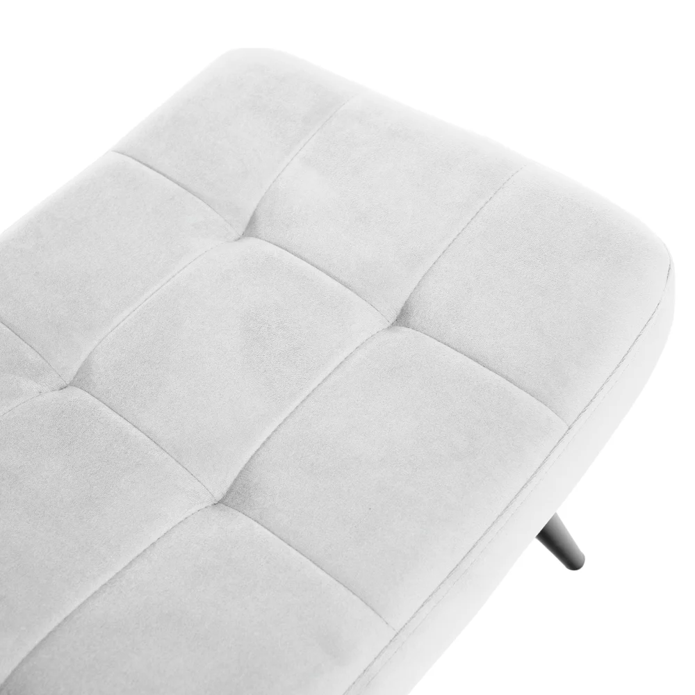 Fotoliu cu suport pentru picioare, gri deschis tesatura Velvet/negru, HABEN