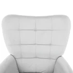 Fotoliu cu suport pentru picioare, gri deschis tesatura Velvet/negru, HABEN
