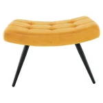 Fotoliu cu suport pentru picioare, galben tesatura Velvet/negru, HABEN