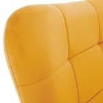 Fotoliu cu suport pentru picioare, galben tesatura Velvet/negru, HABEN