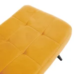 Fotoliu cu suport pentru picioare, galben tesatura Velvet/negru, HABEN