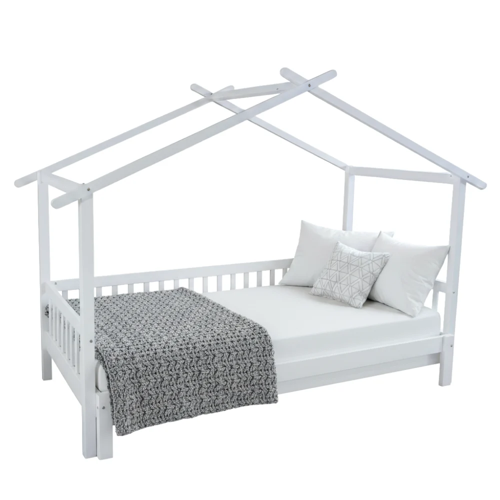 Pat Montessori cu pat suplimentar, alb, 90x200, KESIO