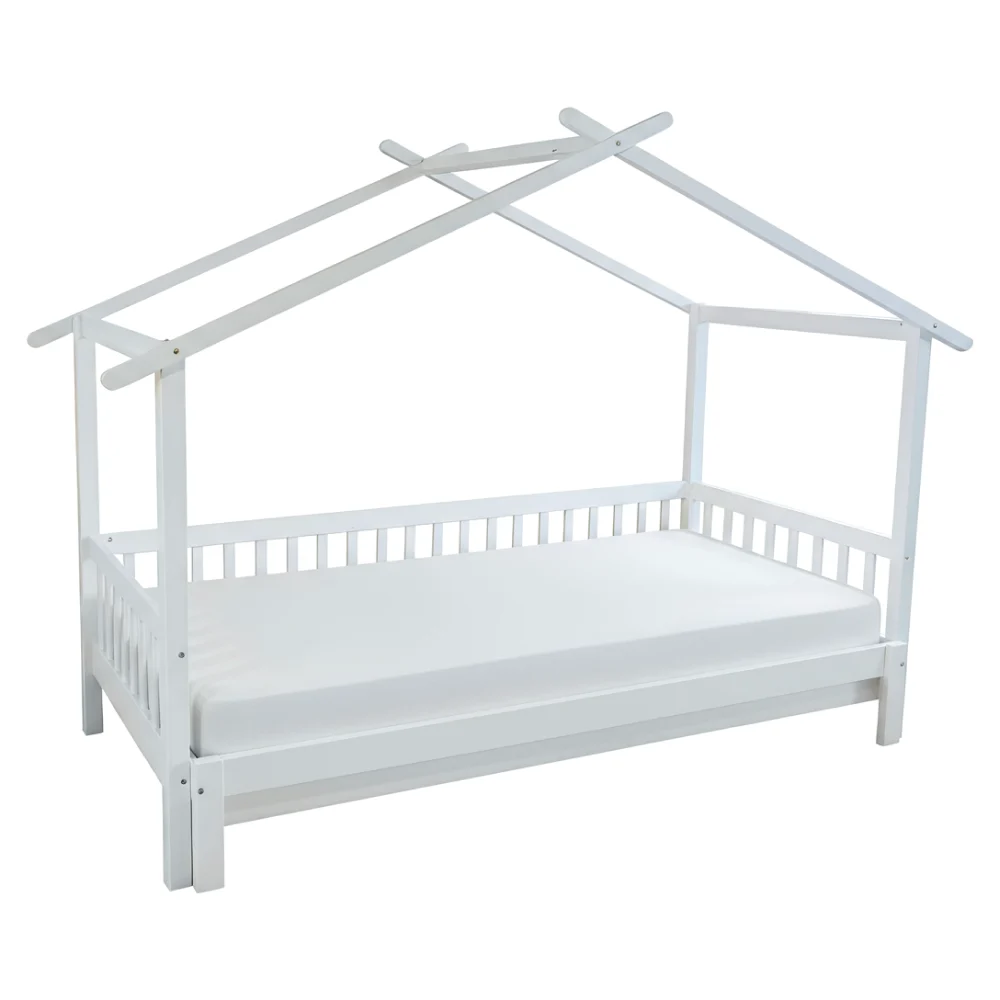 Pat Montessori cu pat suplimentar, alb, 90x200, KESIO