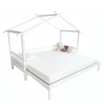 Pat Montessori cu pat suplimentar, alb, 90x200, KESIO