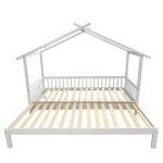 Pat Montessori cu pat suplimentar, alb, 90x200, KESIO