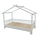 Pat Montessori cu pat suplimentar, alb, 90x200, KESIO