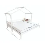 Pat Montessori cu pat suplimentar, alb, 90x200, KESIO