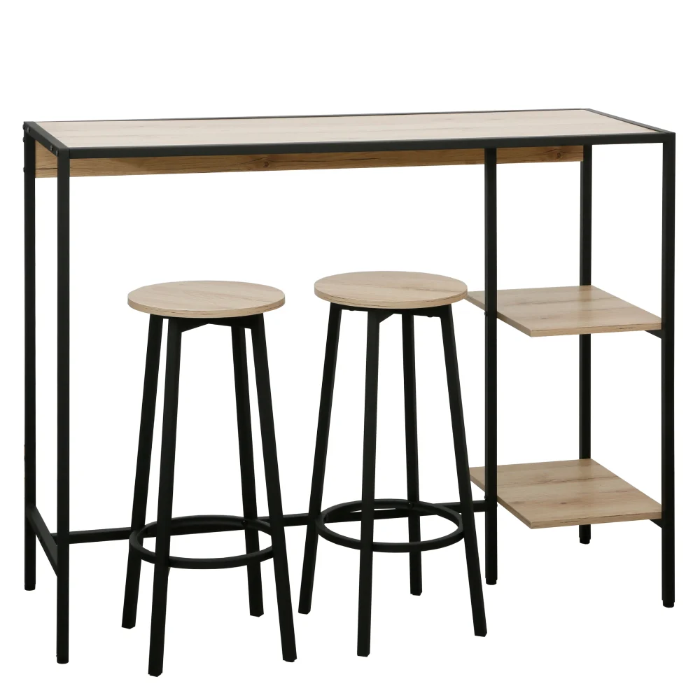 Set bar 1+2, stejar/negru, POHOS