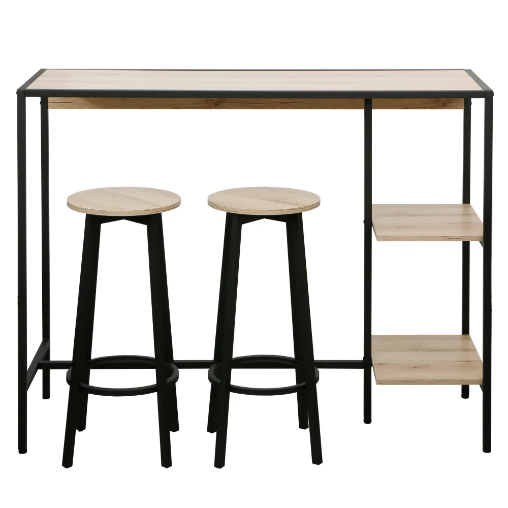 Set bar 1+2, stejar/negru, POHOS