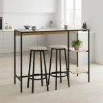 Set bar 1+2, stejar/negru, POHOS