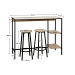 Set bar 1+2, stejar/negru, POHOS