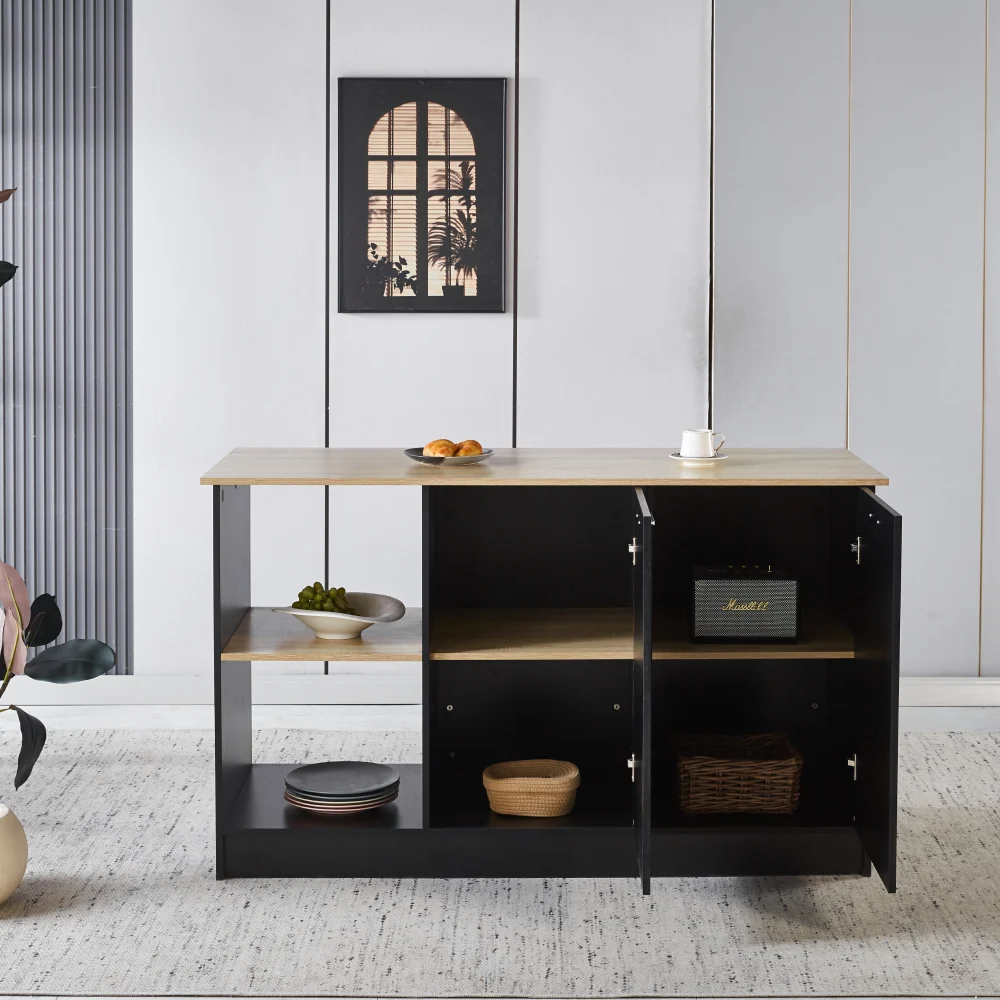 Insula de bucatarie, 150x60 cm, stejar/negru, POMPEJ